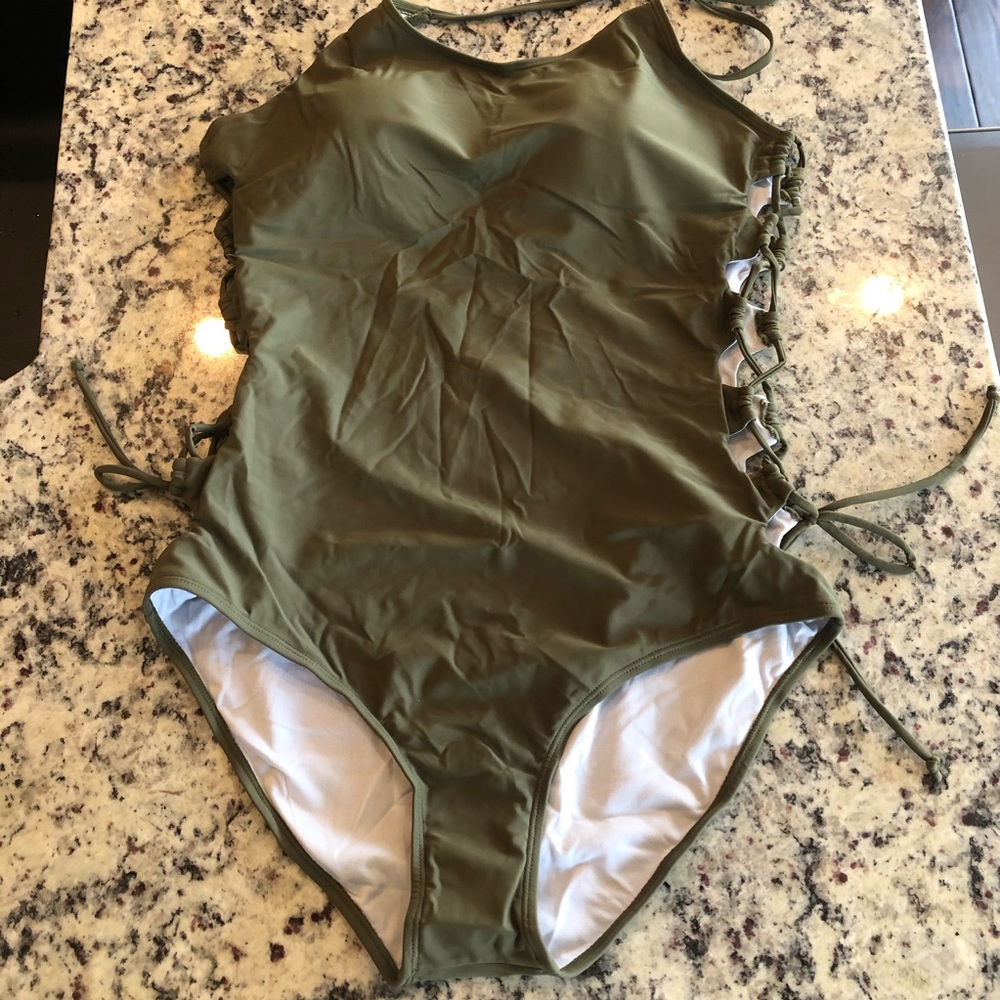 Olive green swimsuit